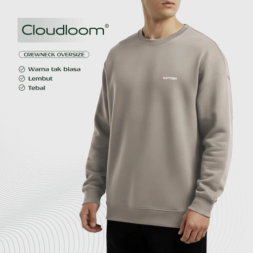 Image of Kattoen - Cloudloom Crewneck Sweater Peanut Brown - Coklat Muda 280 Gsm