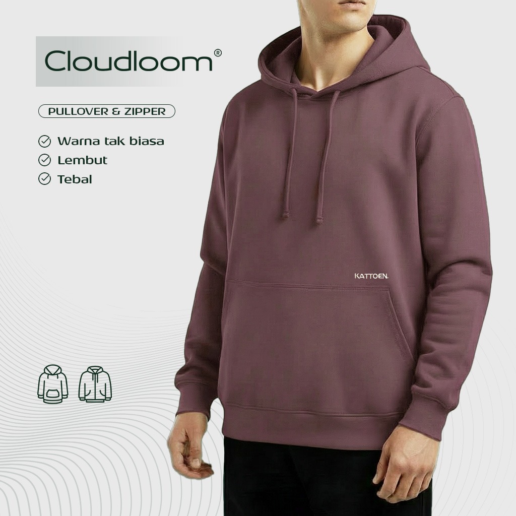 Kattoen - Cloudloom Jaket Jumper Hoodie Polos Maven Purple Brown - Ungu Coklat Tua 290 Gsm