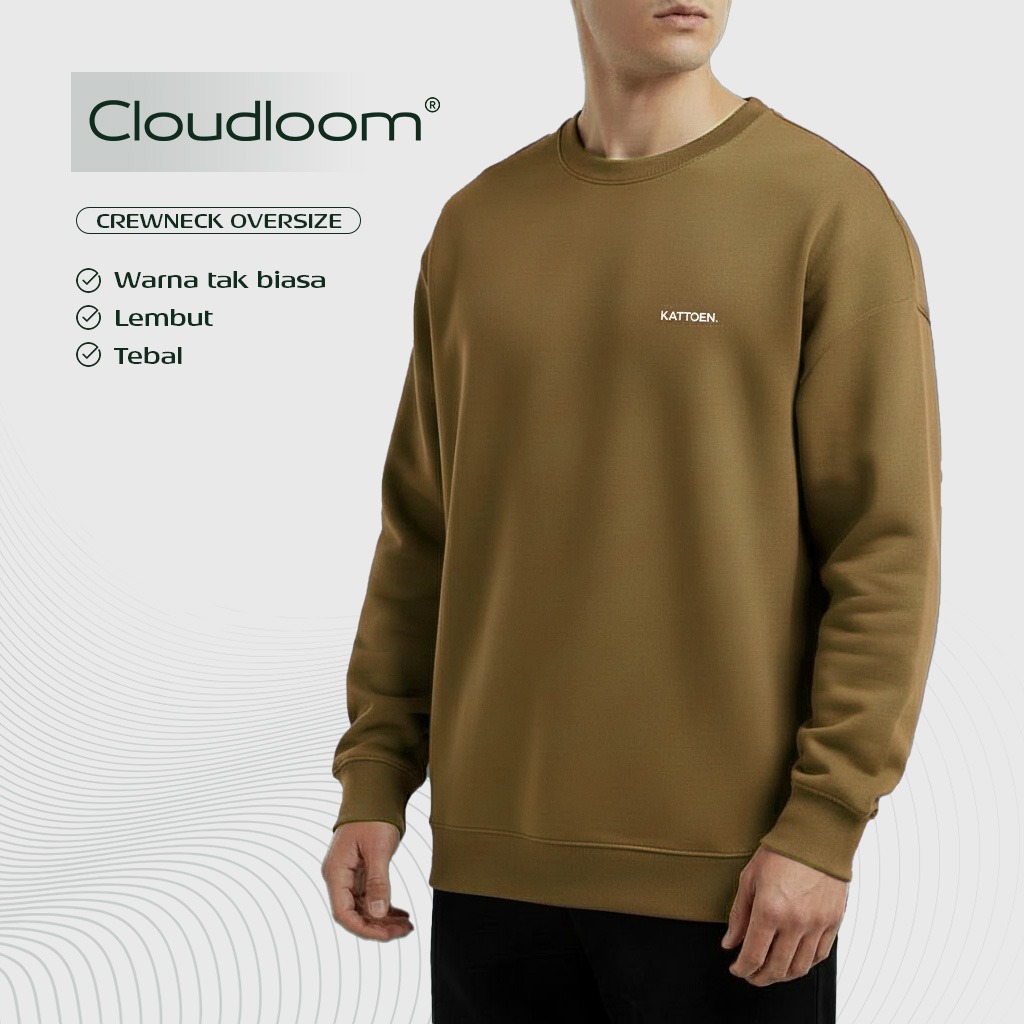Kattoen - Cloudloom Crewneck Sweater Mapple Brown - Coklat Tua 280 Gsm