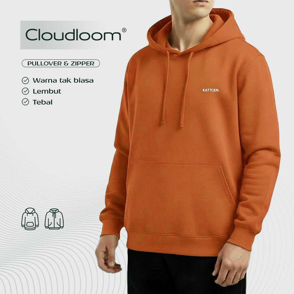 Kattoen - Cloudloom Jacket Jumper Hoodie Polos Terracotta Brown - Coklat Tua 280 Gsm