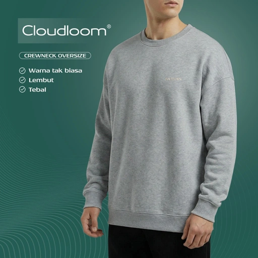 Image of Kattoen - Cloudloom Crewneck Sweater Grey Misty 280 Gsm