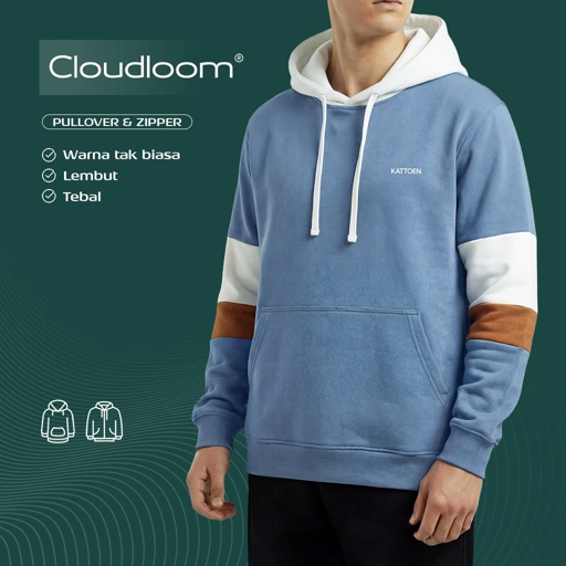 Image of Kattoen - Cloudloom Jacket Jumper Hoodie Twotone Alba Series 300 Gsm