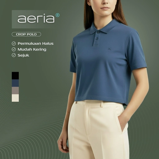 Image of Kattoen - Polo Shirt Crop Aeria Series 290 Gsm