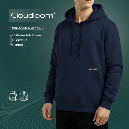 Image of Kattoen - Cloudloom Jaket Jumper Hoodie Polos Navy Basic 290 Gsm