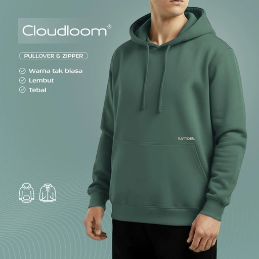 Image of Kattoen - Cloudloom Jacket Jumper Hoodie Polos Algae 320 Gsm