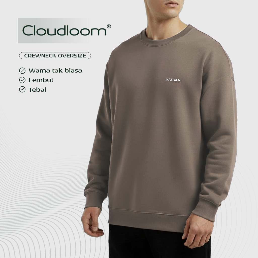 Kattoen - Cloudloom Crewneck Sweater Chestnut Brown - Coklat Tua 280 Gsm