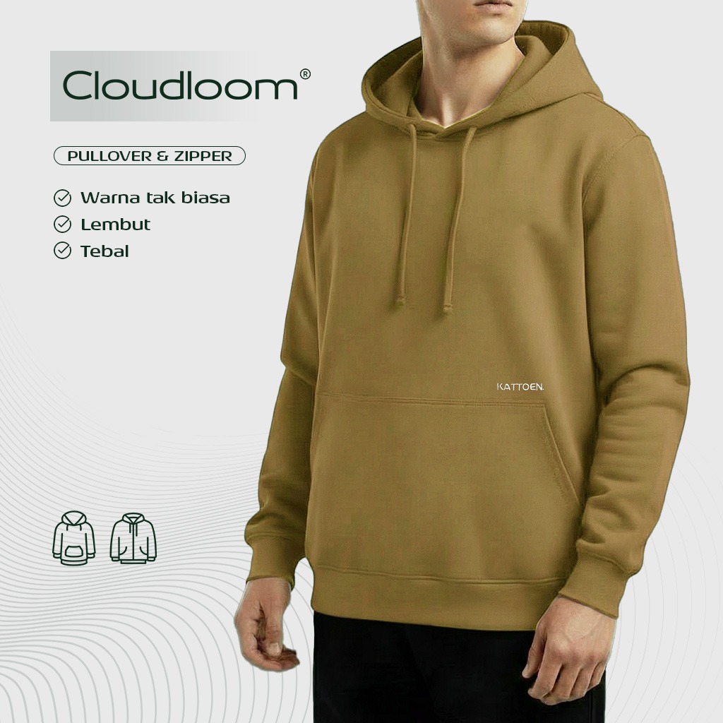 Kattoen - Cloudloom Jacket Jumper Hoodie Polos Mapple Brown - Coklat Muda 310 Gsm