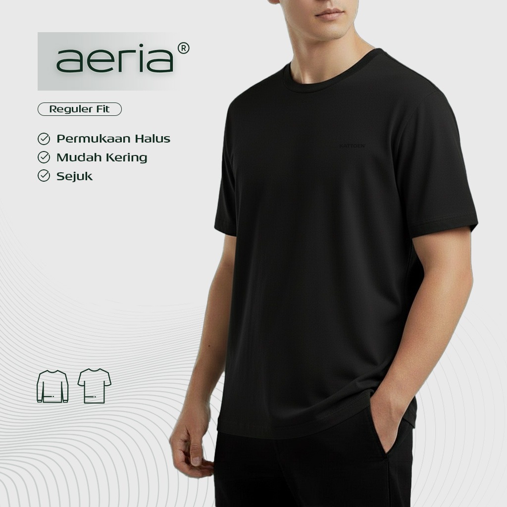 Kattoen - Aeria T-Shirt Black Basic 185gsm