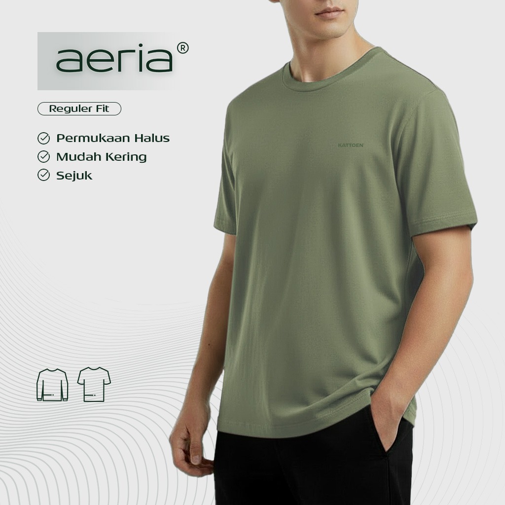 Kattoen - Aeria TShirt Sage Green 185 Gsm