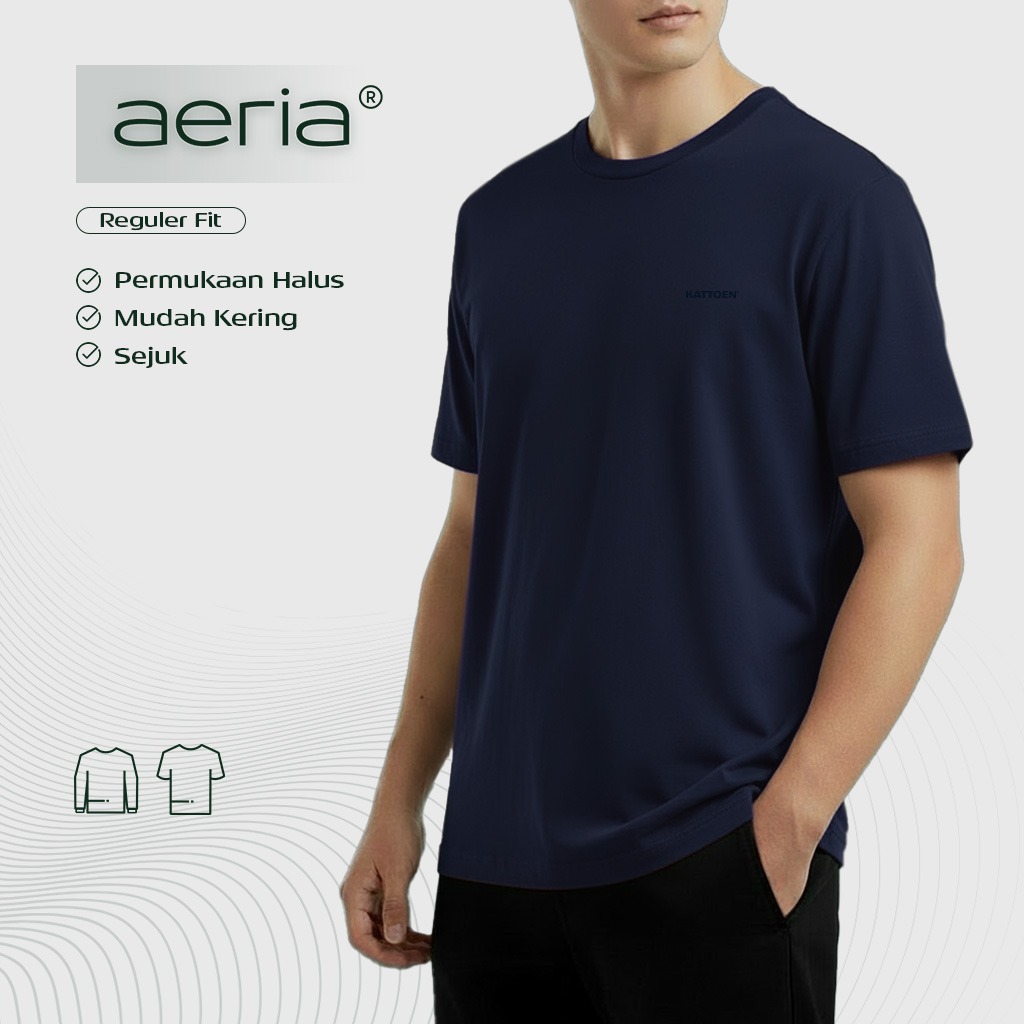Kattoen - Aeria TShirt Navy Basic 185 Gsm
