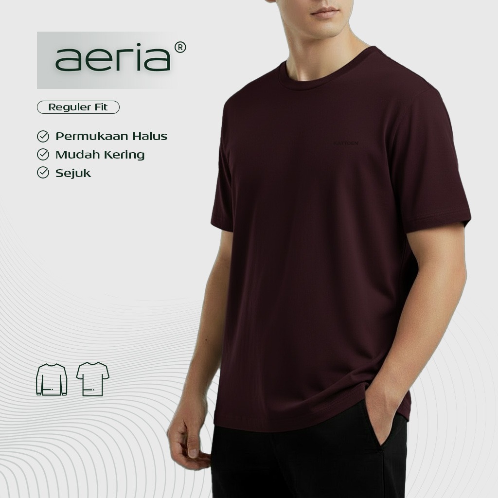 Kattoen - Aeria T-Shirt Burgundy 185 gsm