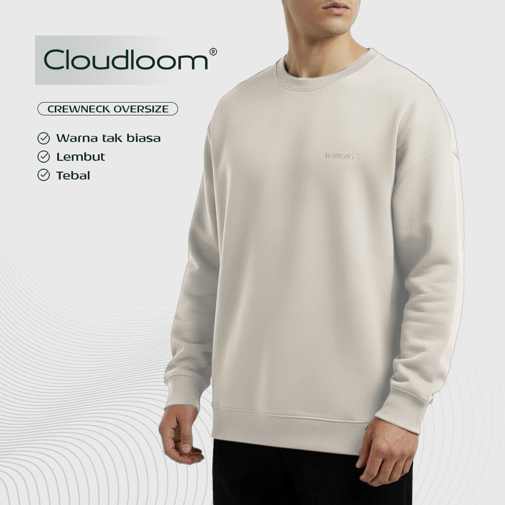 Kattoen - Cloudloom Crewneck Sweater Bone White - Putih Tulang 280 Gsm