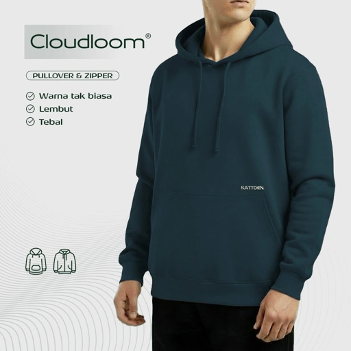 Image of Kattoen - Cloudloom Jaket Jumper Hoodie Polos Brayton Dark Green - Hijau Tua 280 Gsm