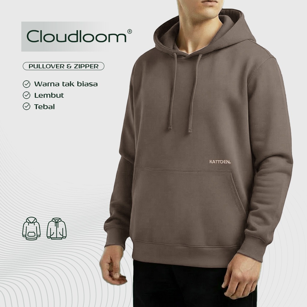 Kattoen - Cloudloom Jaket Jumper Hoodie Polos Chestnut Brown - Coklat Chestnut Tua 290 Gsm