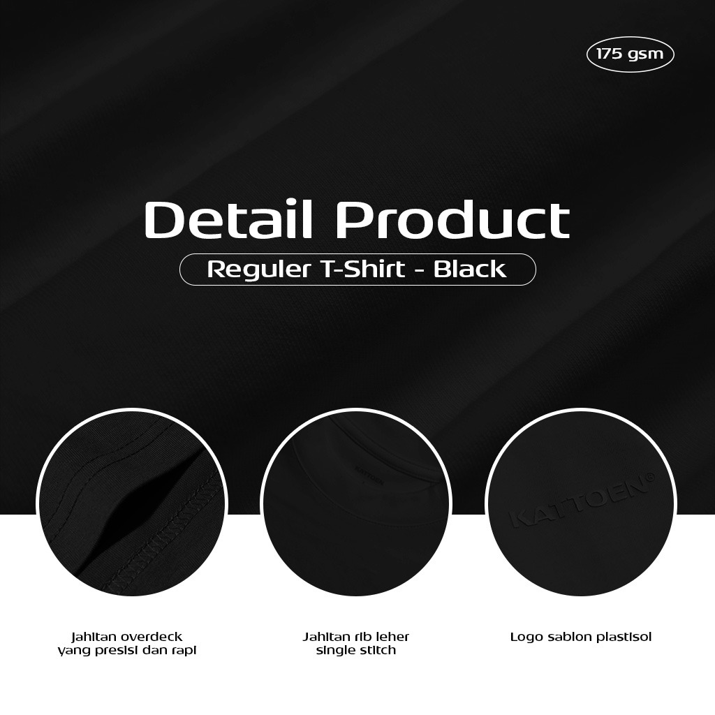 Kattoen - Aeria T-Shirt Black Basic 185gsm