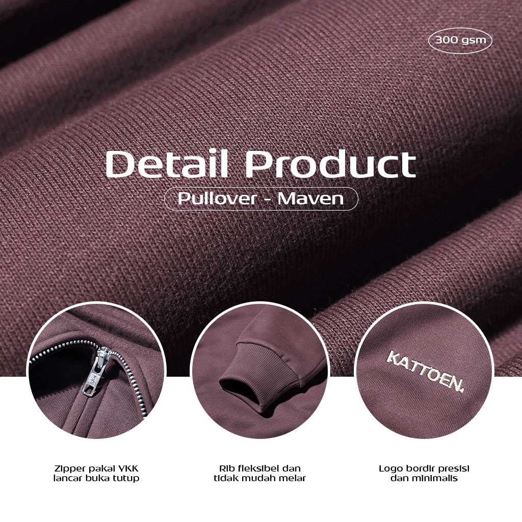 Kattoen - Cloudloom Jaket Jumper Hoodie Polos Maven Purple Brown - Ungu Coklat Tua 290 Gsm