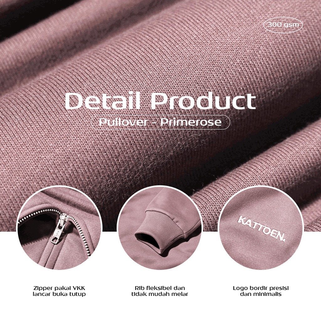 Kattoen - Cloudloom Jaket Jumper Hoodie Polos Primrose Pink - Merah Muda 280 Gsm