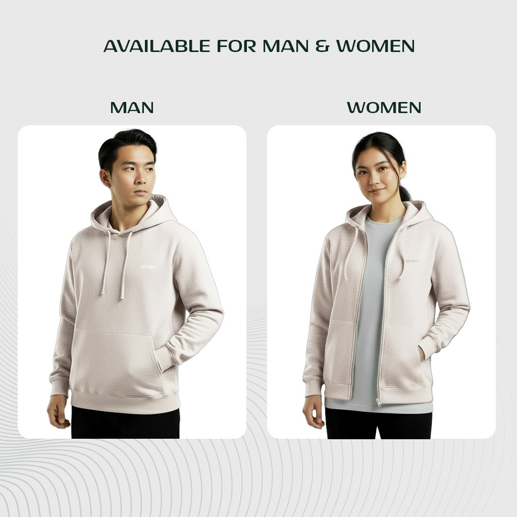 Kattoen - Cloudloom Jaket Jumper Hoodie Polos Lemon Mist - Putih Tulang Misty 280 Gsm