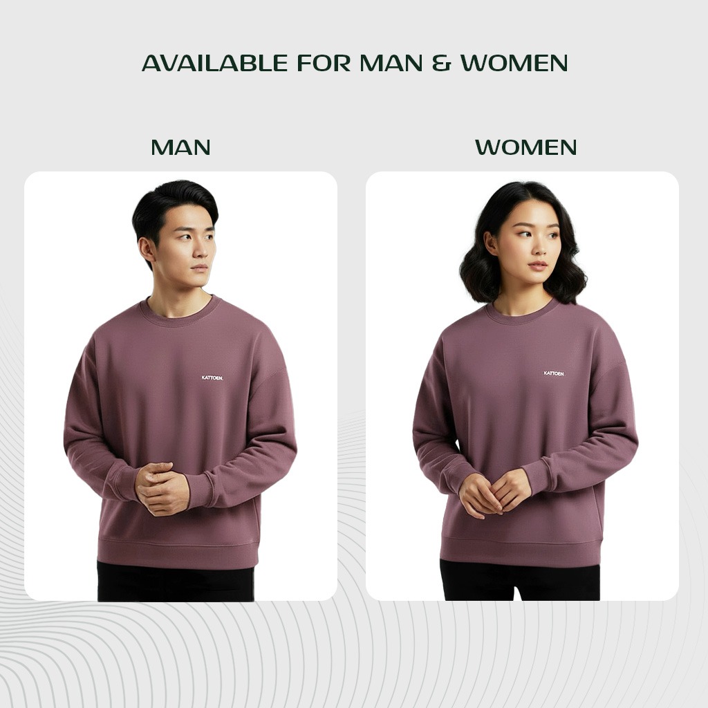 Kattoen - Cloudloom Crewneck Sweater Maven Purple Brown - Ungu Coklat Tua 280 Gsm