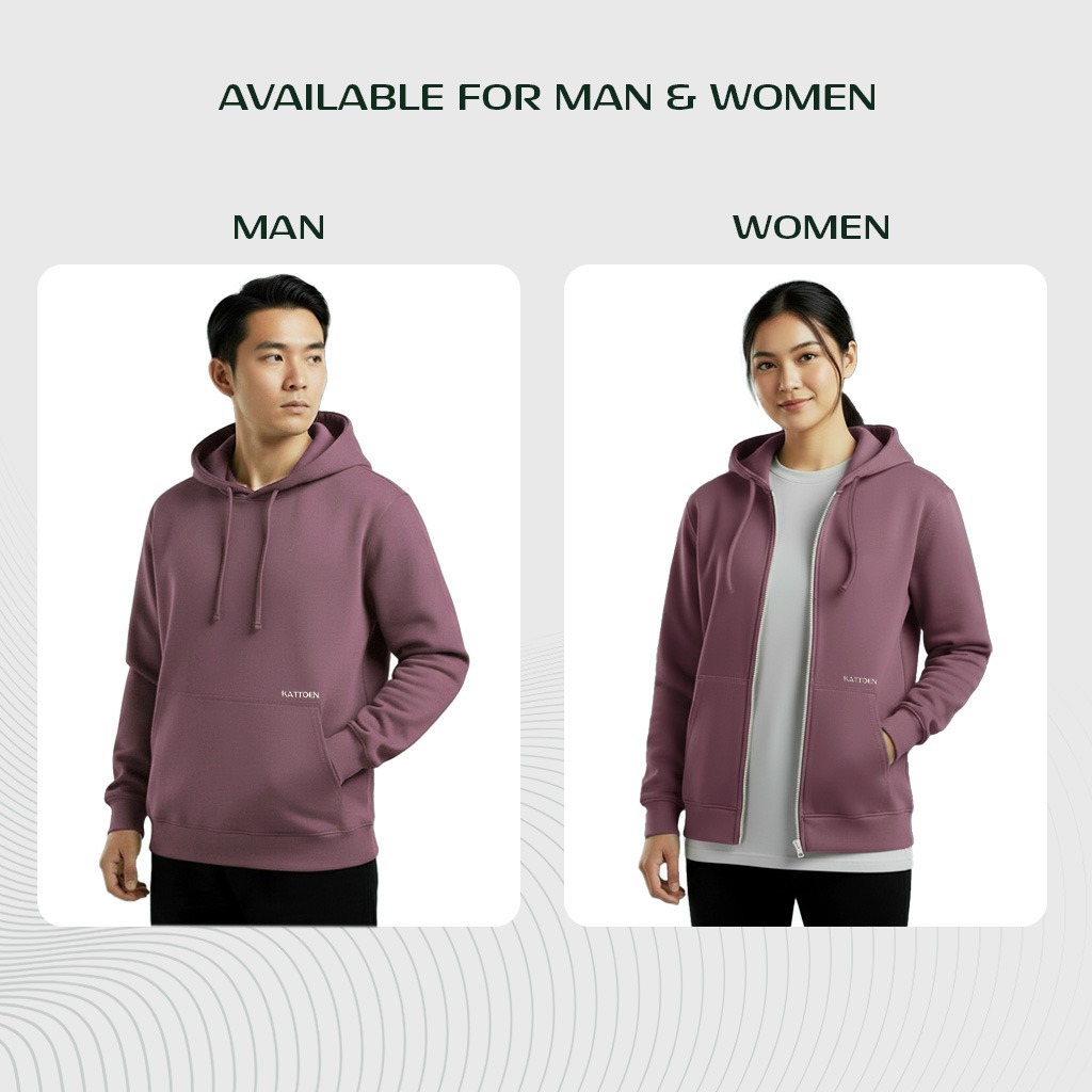 Kattoen - Cloudloom Jaket Jumper Hoodie Polos Maven Purple Brown - Ungu Coklat Tua 290 Gsm