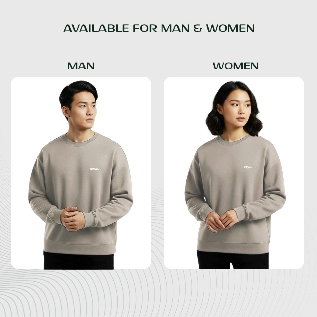 Kattoen - Cloudloom Crewneck Sweater Peanut Brown - Coklat Muda 280 Gsm