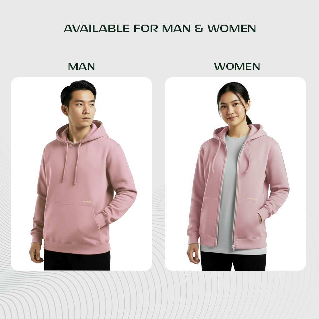Kattoen - Cloudloom Jaket Jumper Hoodie Polos Primrose Pink - Merah Muda 280 Gsm