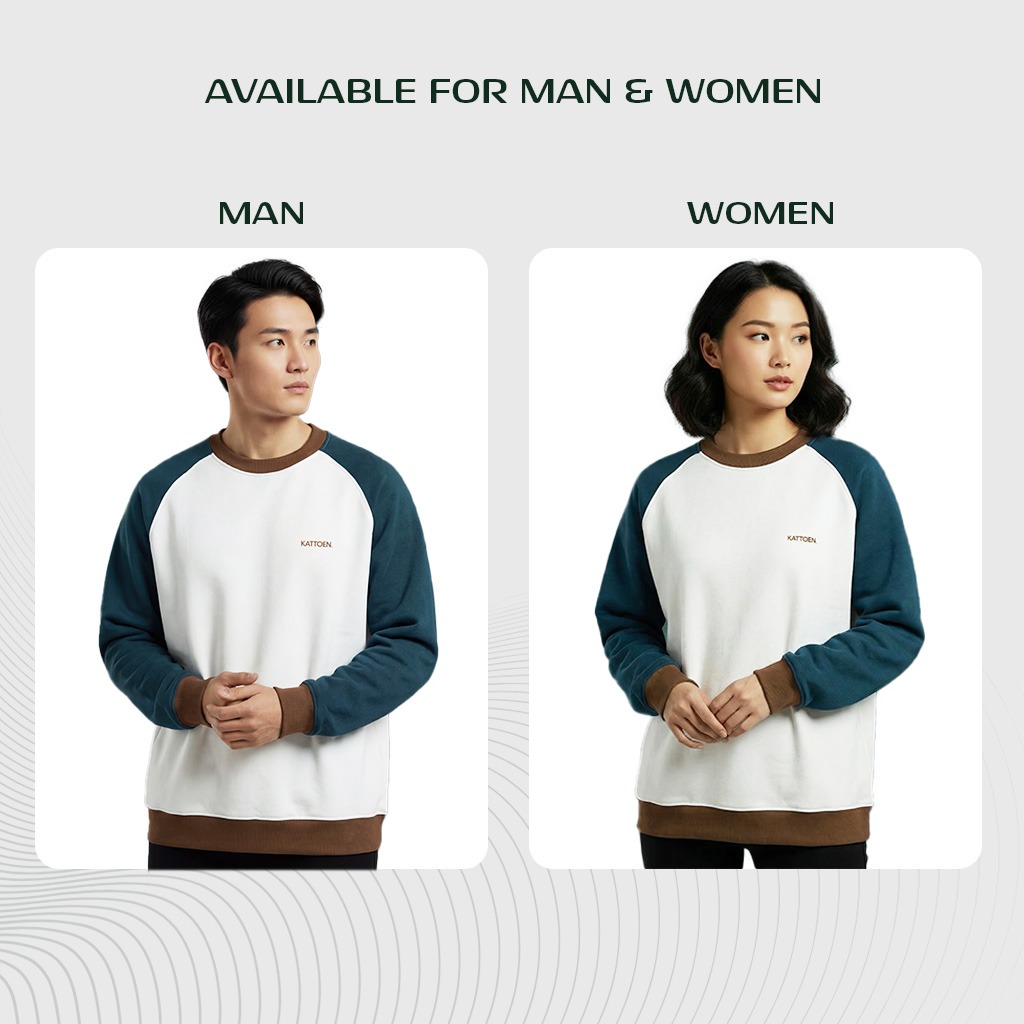 Kattoen - Cloudloom Crewneck Sweater Twotone Pine Cone 270 Gsm