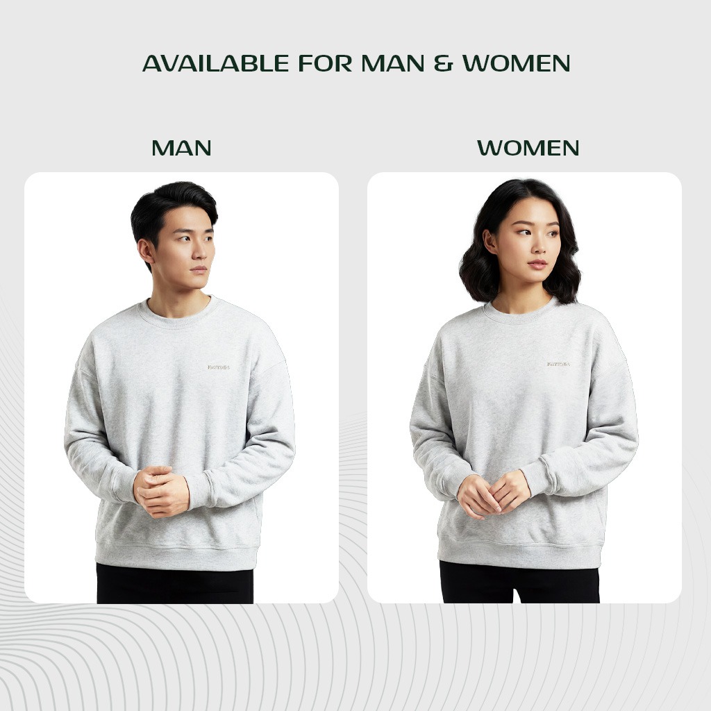 Kattoen - Cloudloom Crewneck Sweater White Mist - Putih Misty 280 Gsm