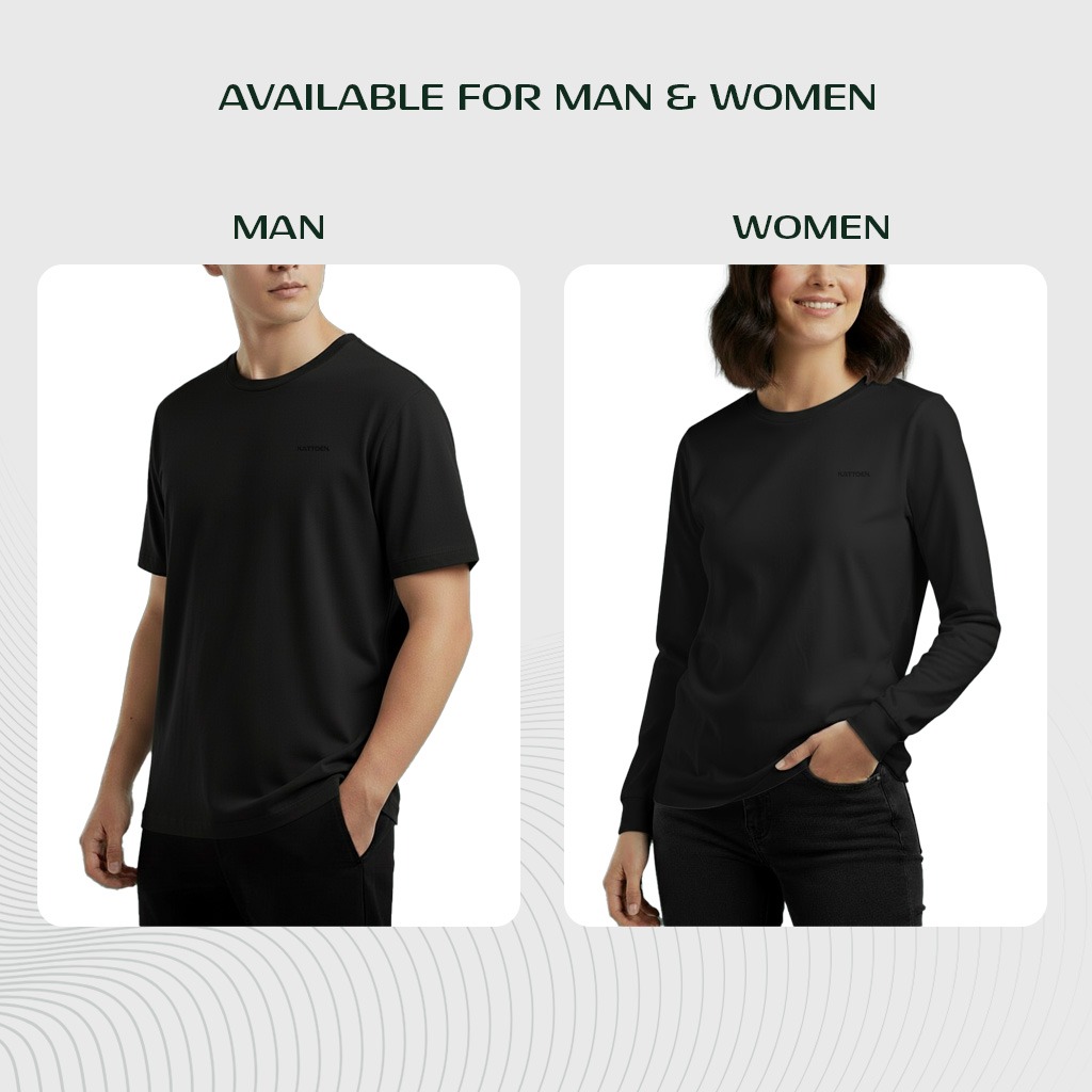 Kattoen - Aeria T-Shirt Black Basic 185gsm