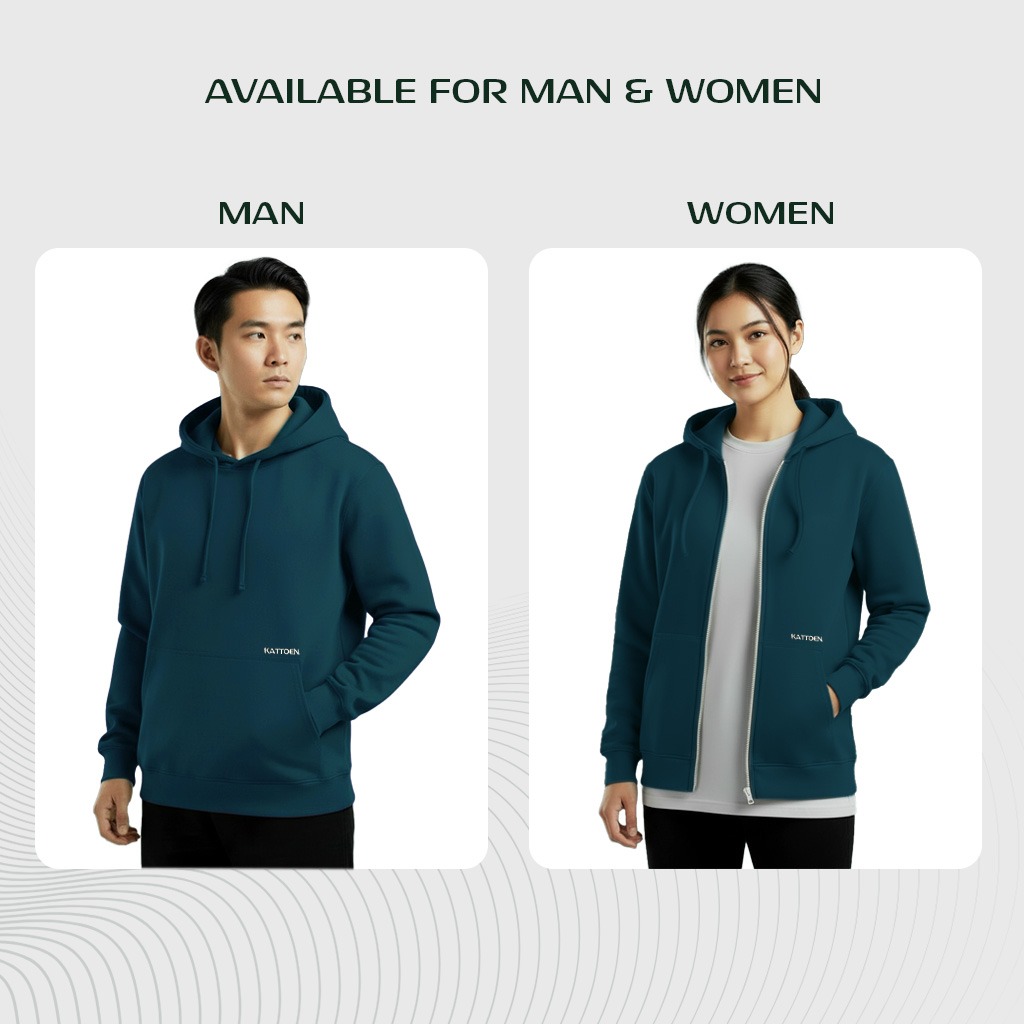 Kattoen - Cloudloom Jaket Jumper Hoodie Polos Brayton Dark Green - Hijau Tua 280 Gsm