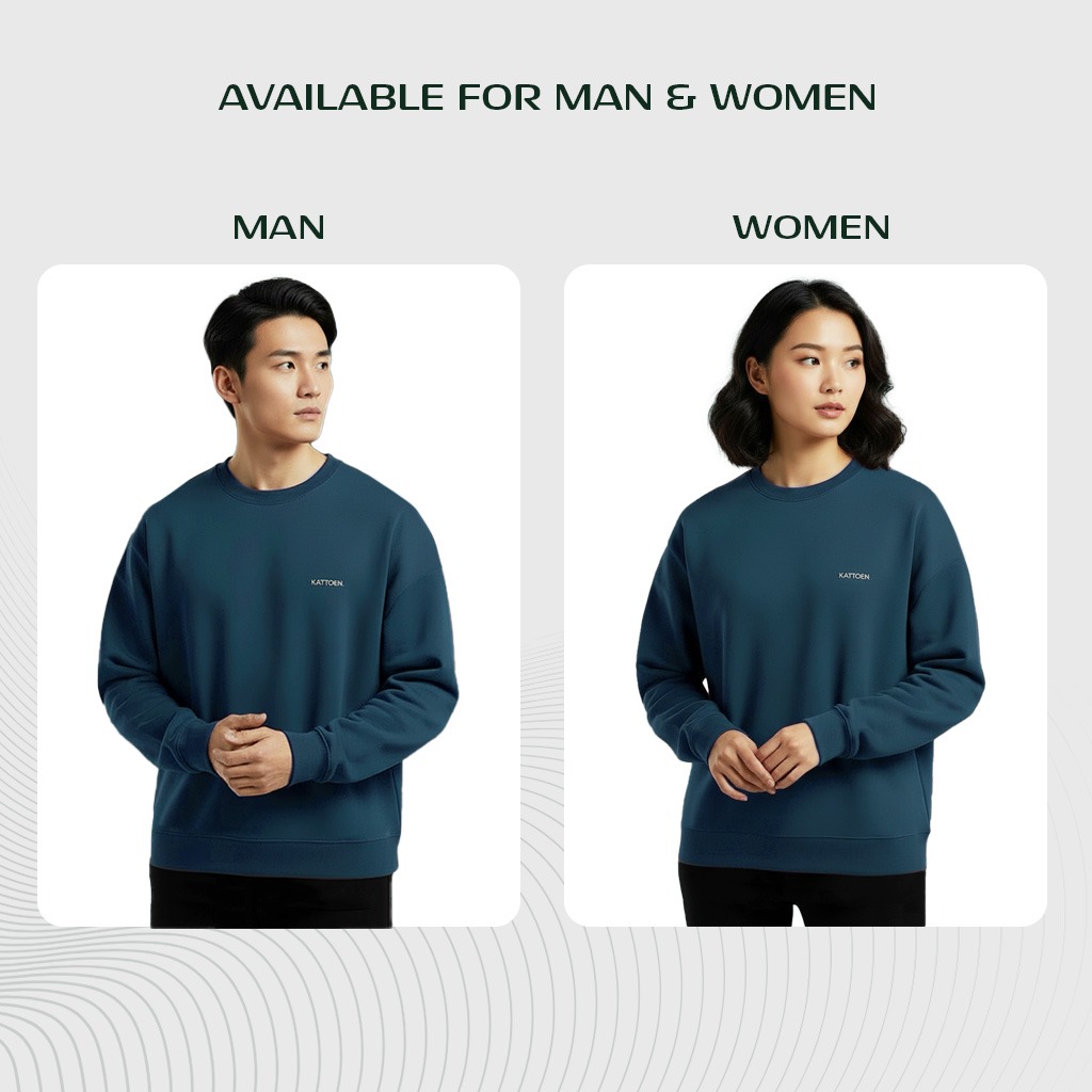 Kattoen - Cloudloom Crewneck Sweater Brayton Dark Green - Hijau Tua 280 Gsm
