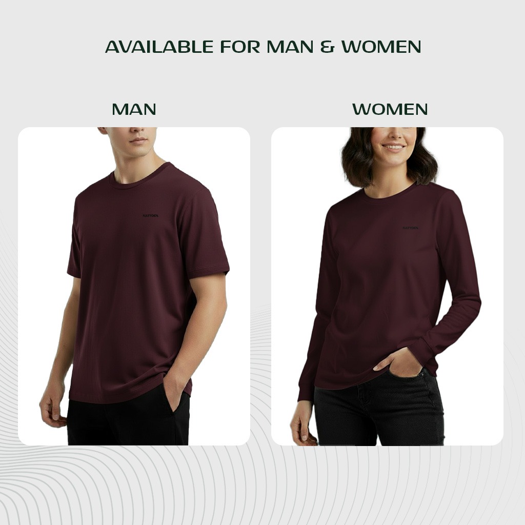 Kattoen - Aeria T-Shirt Burgundy 185 gsm