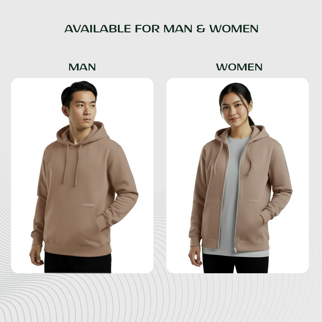 Kattoen - Cloudloom Jacket Jumper Hoodie Polos Tan Cream - Brown Cream Coklat Cream Muda 300 Gsm
