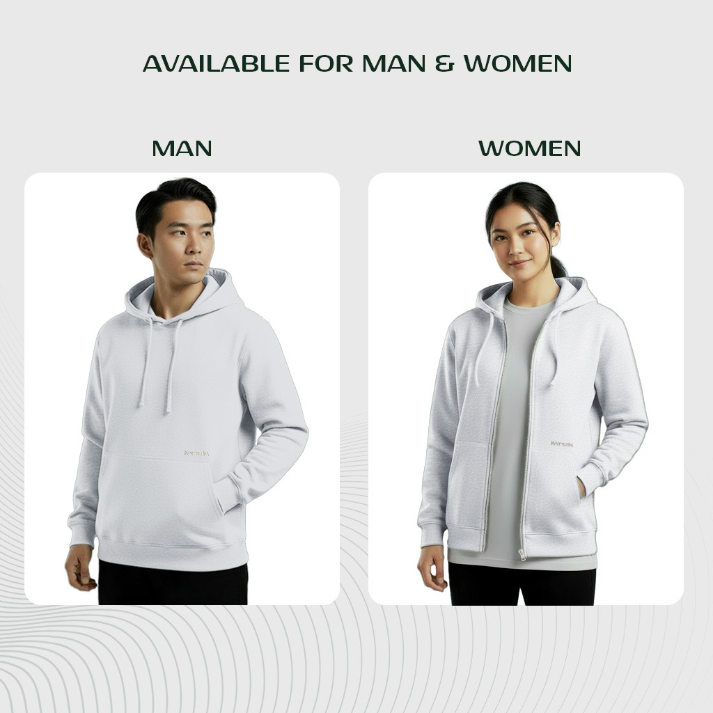 Kattoen - Cloudloom Jacket Jumper Hoodie Polos White Mist - Putih Misty 280 Gsm