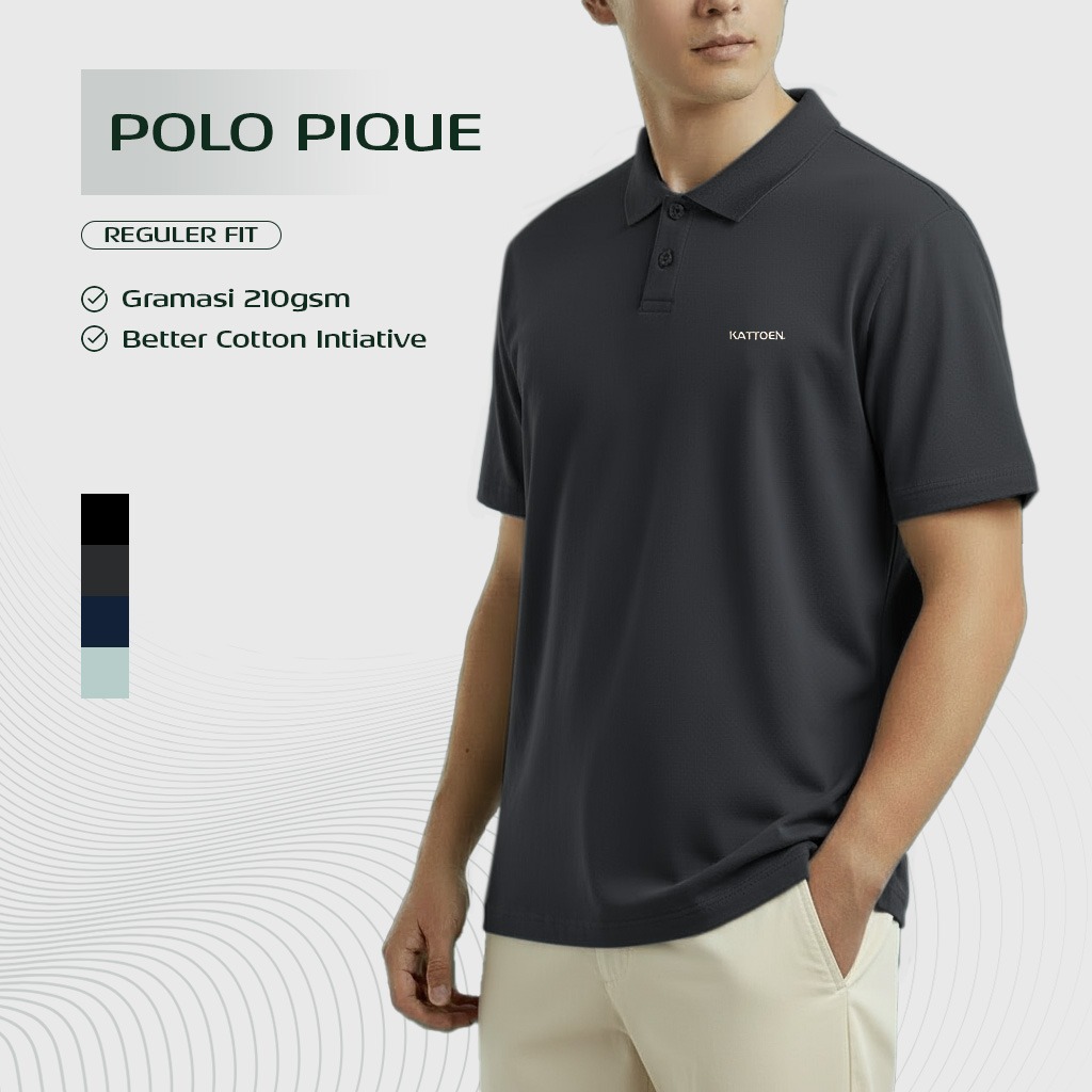 Kattoen - Kaos Polos Polo Shirt Bordir Kattoen