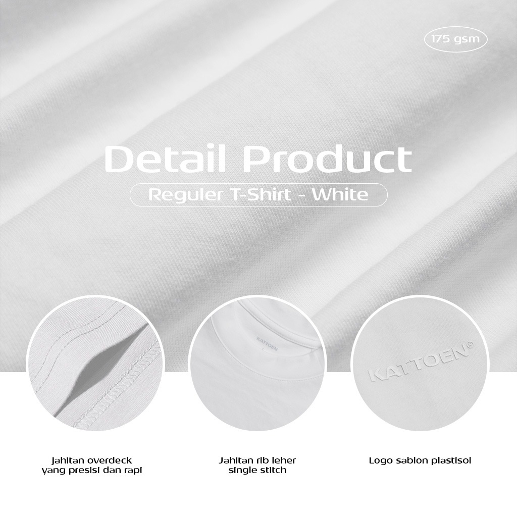 Kattoen - Aeria T-Shirt White Basic 185gsm