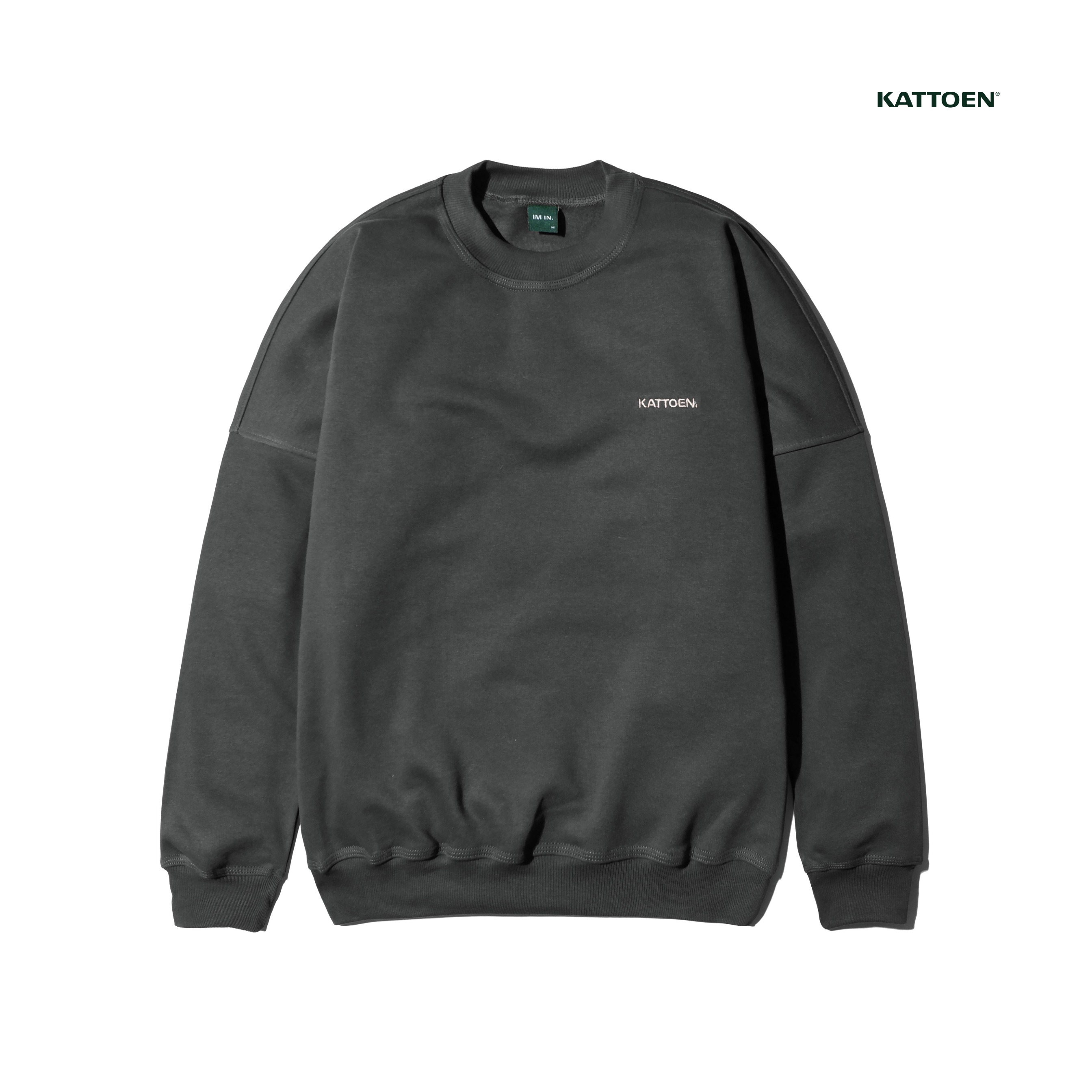 Kattoen - Cloudloom Crewneck Sweater Carbon Grey - Abu-abu Tua 280 Gsm