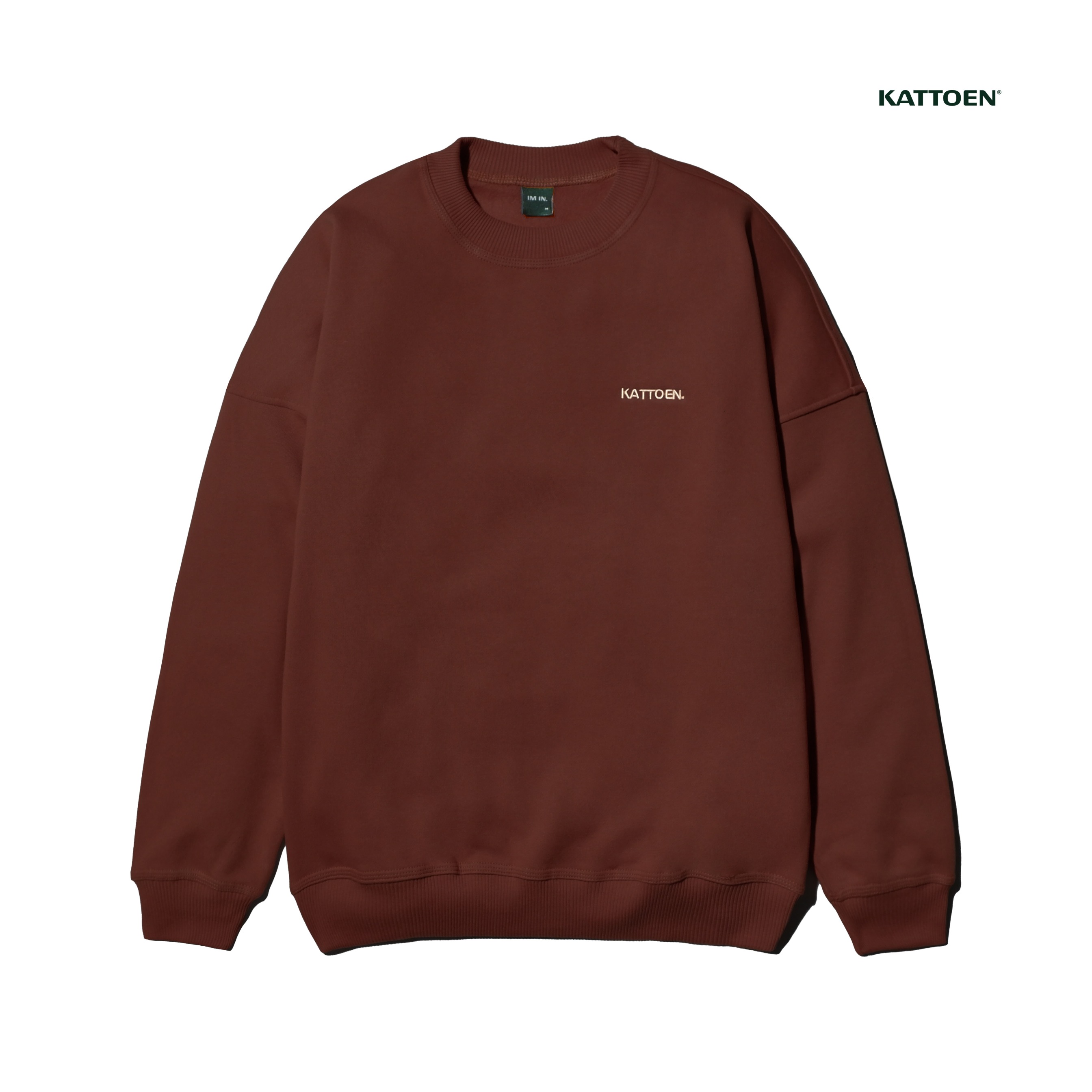 Kattoen - Cloudloom Crewneck Sweater Rosewood Red Brown - Merah Coklat Tua 280 Gsm