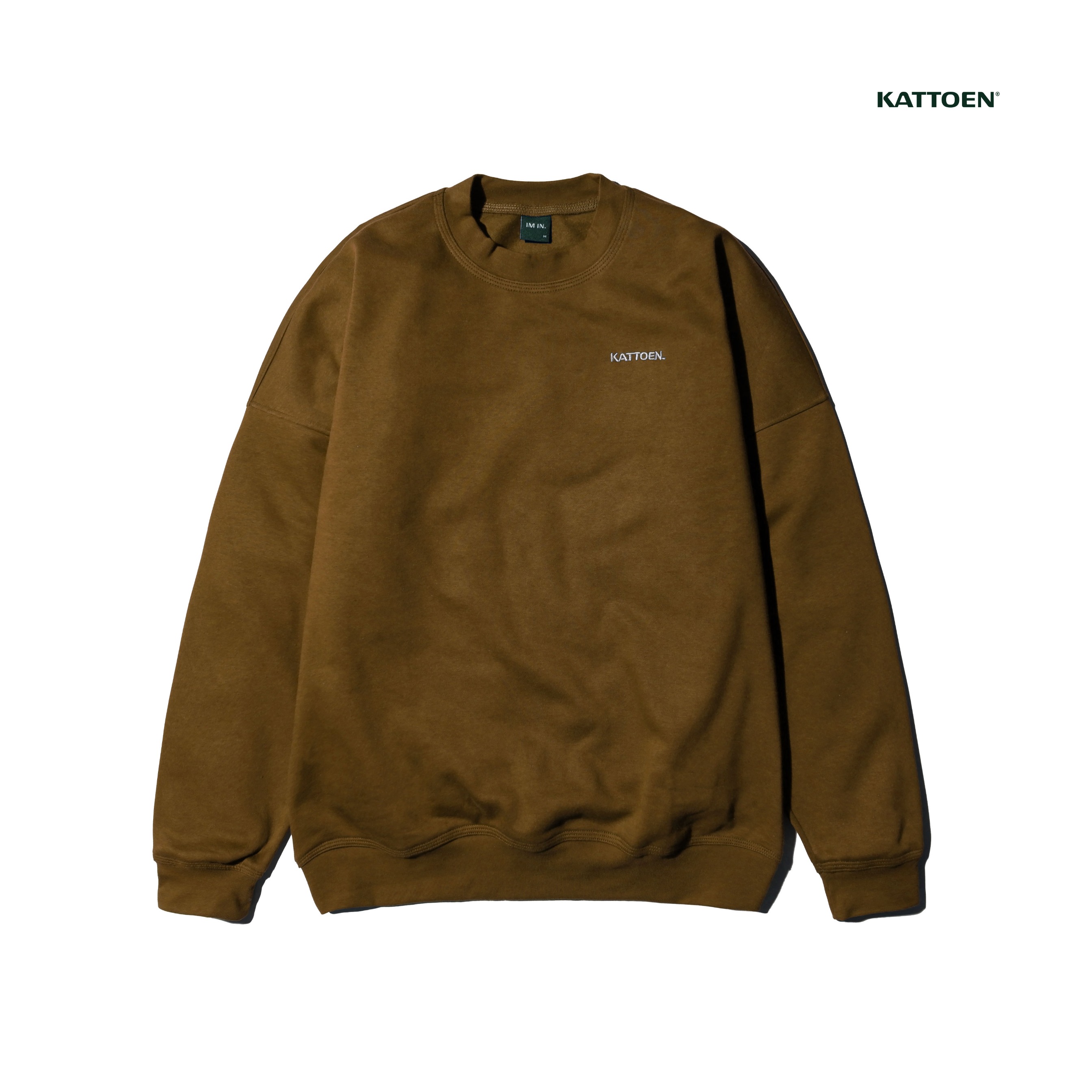 Kattoen - Cloudloom Crewneck Sweater Caramel Brown - Coklat Tua 280 Gsm