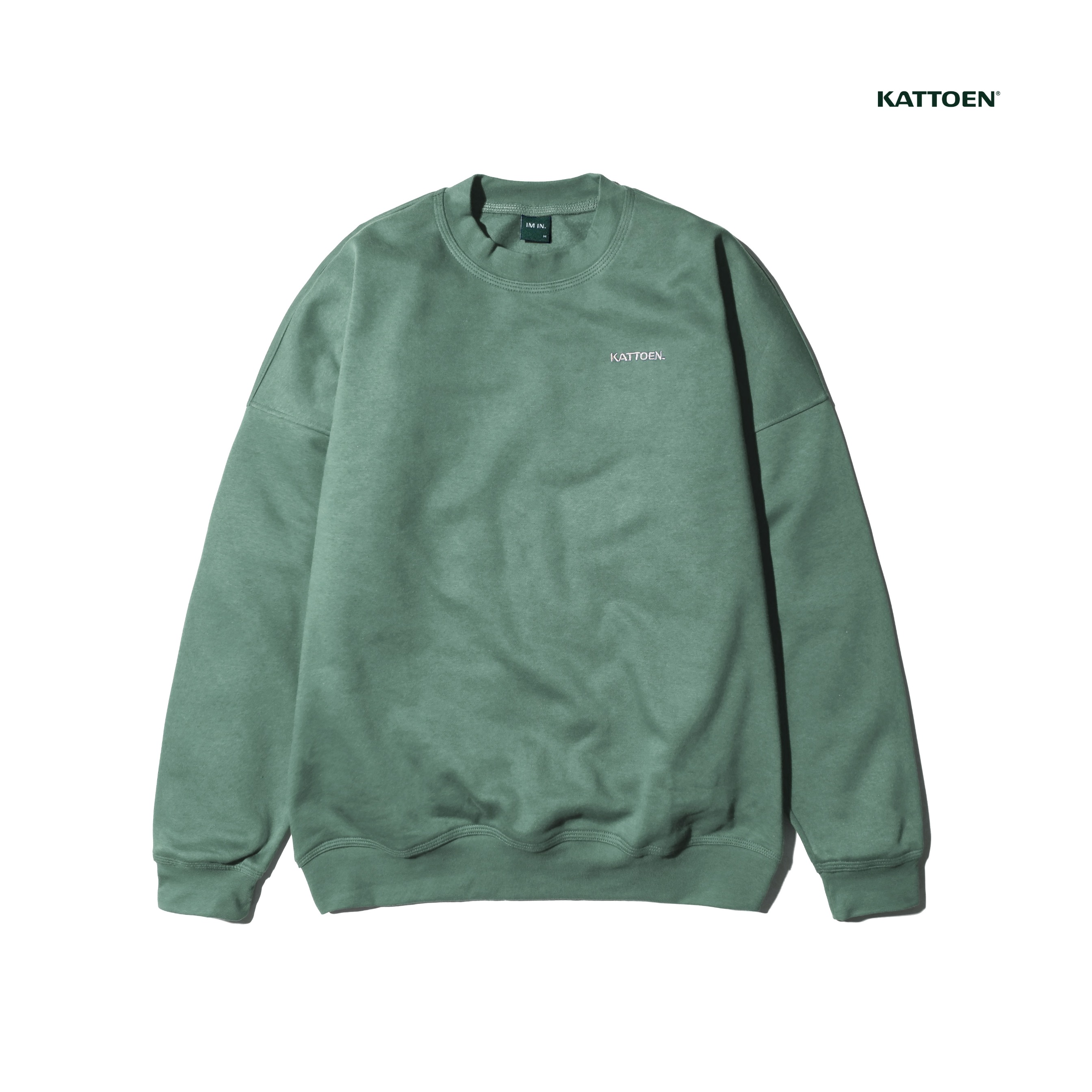 Kattoen - Cloudloom Crewneck Sweater Algae Green - Hijau Alga Tua 280 Gsm