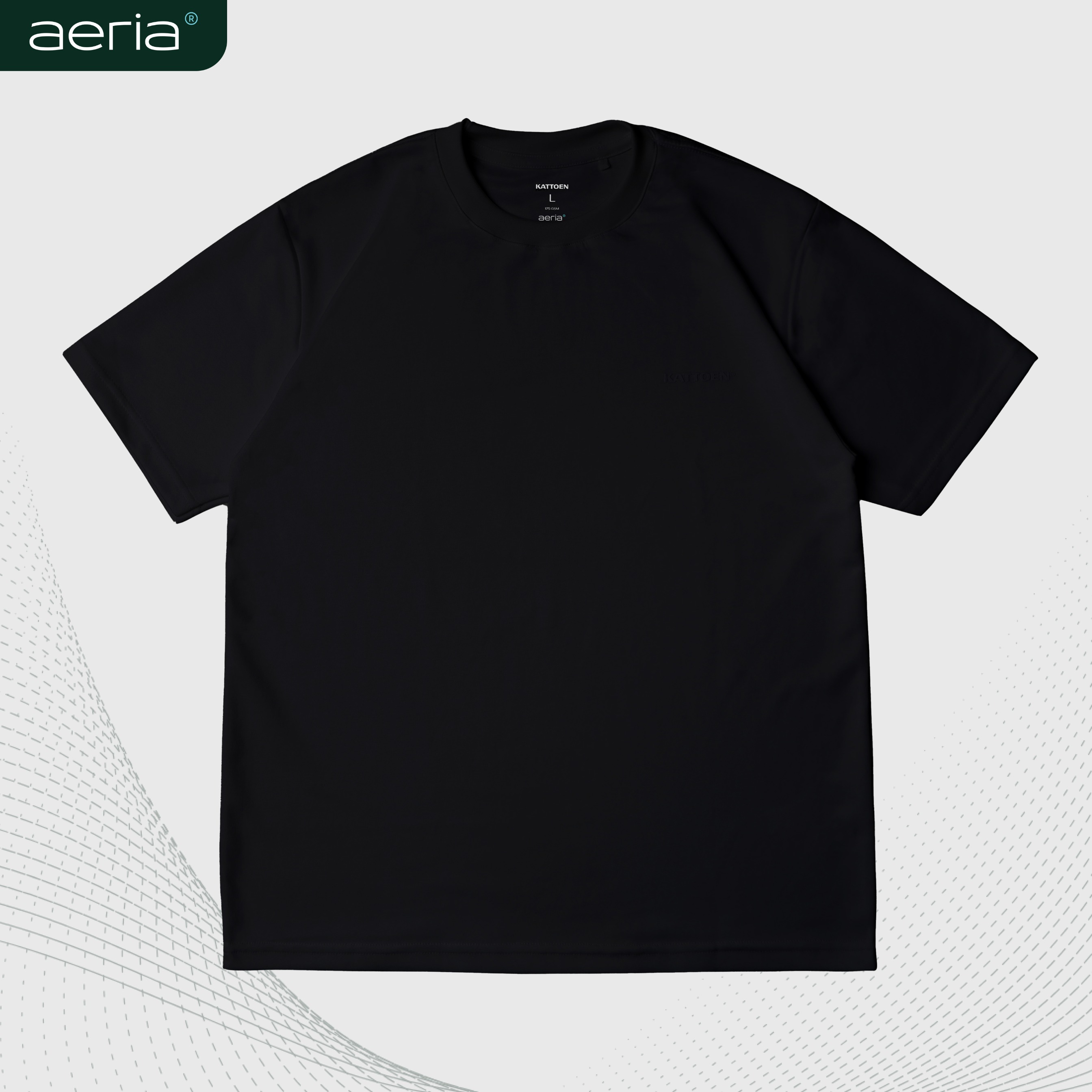Kattoen - Aeria T-Shirt Black Basic 185gsm