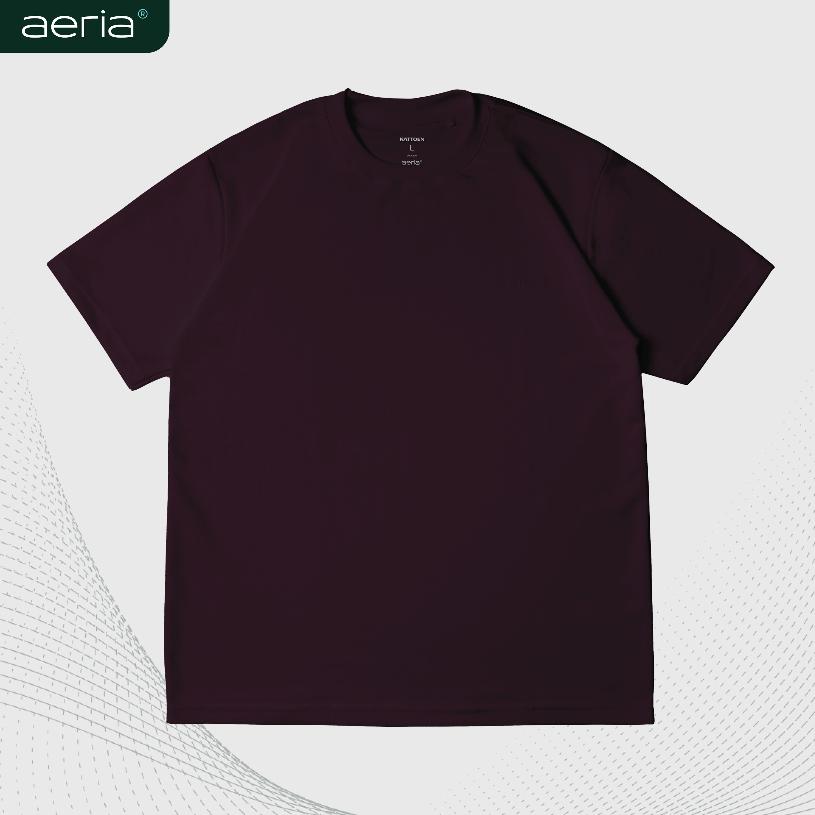 Kattoen - Aeria T-Shirt Burgundy 185 gsm