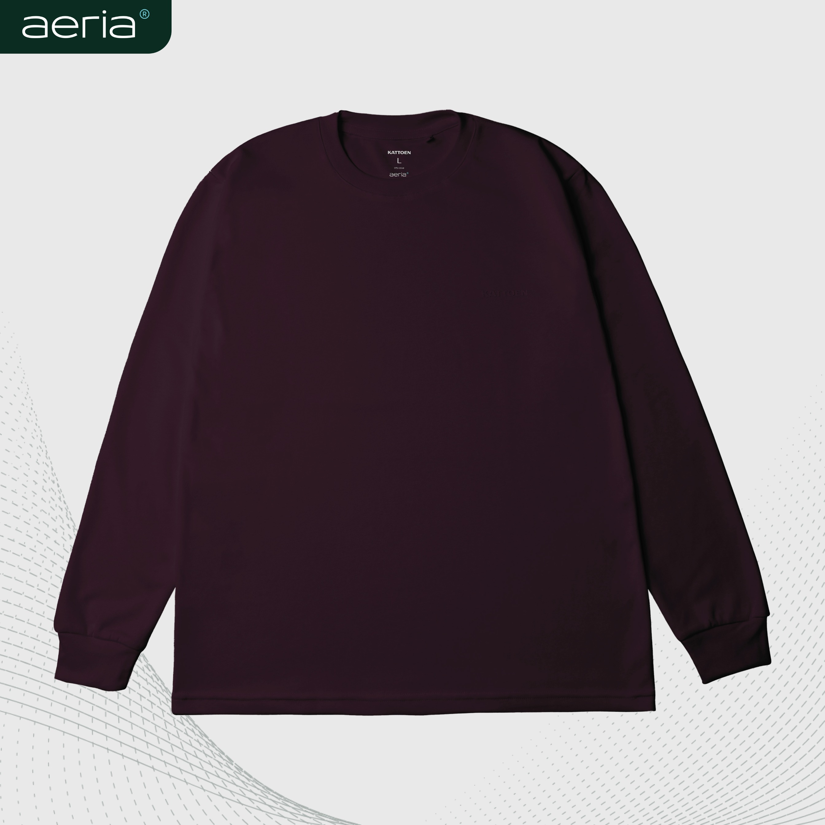 Kattoen - Aeria T-Shirt Burgundy 185 gsm