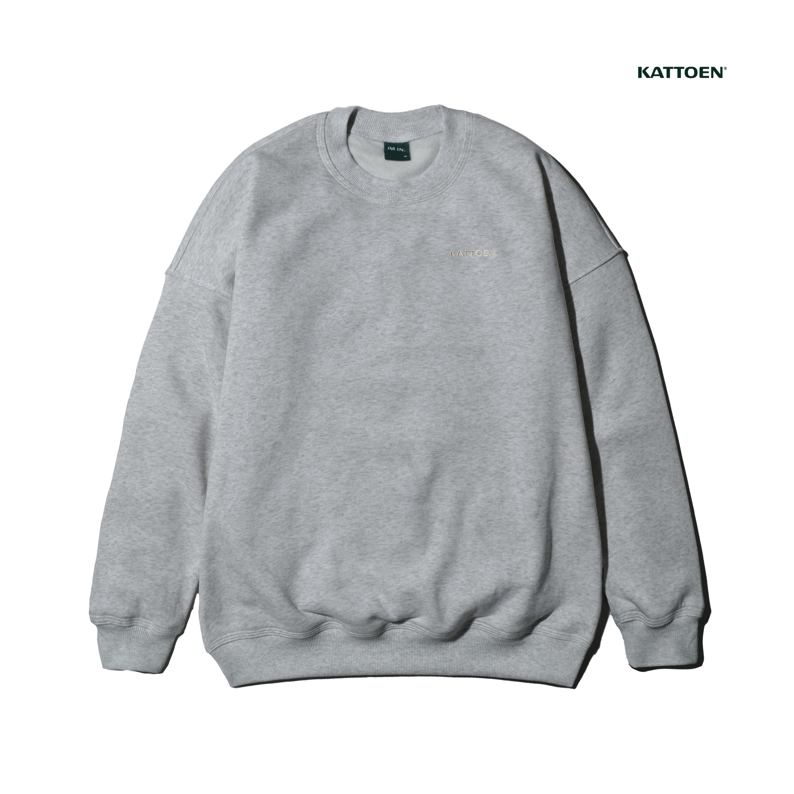 Kattoen - Cloudloom Crewneck Sweater Grey Misty - Abu-Abu Misty 280 Gsm