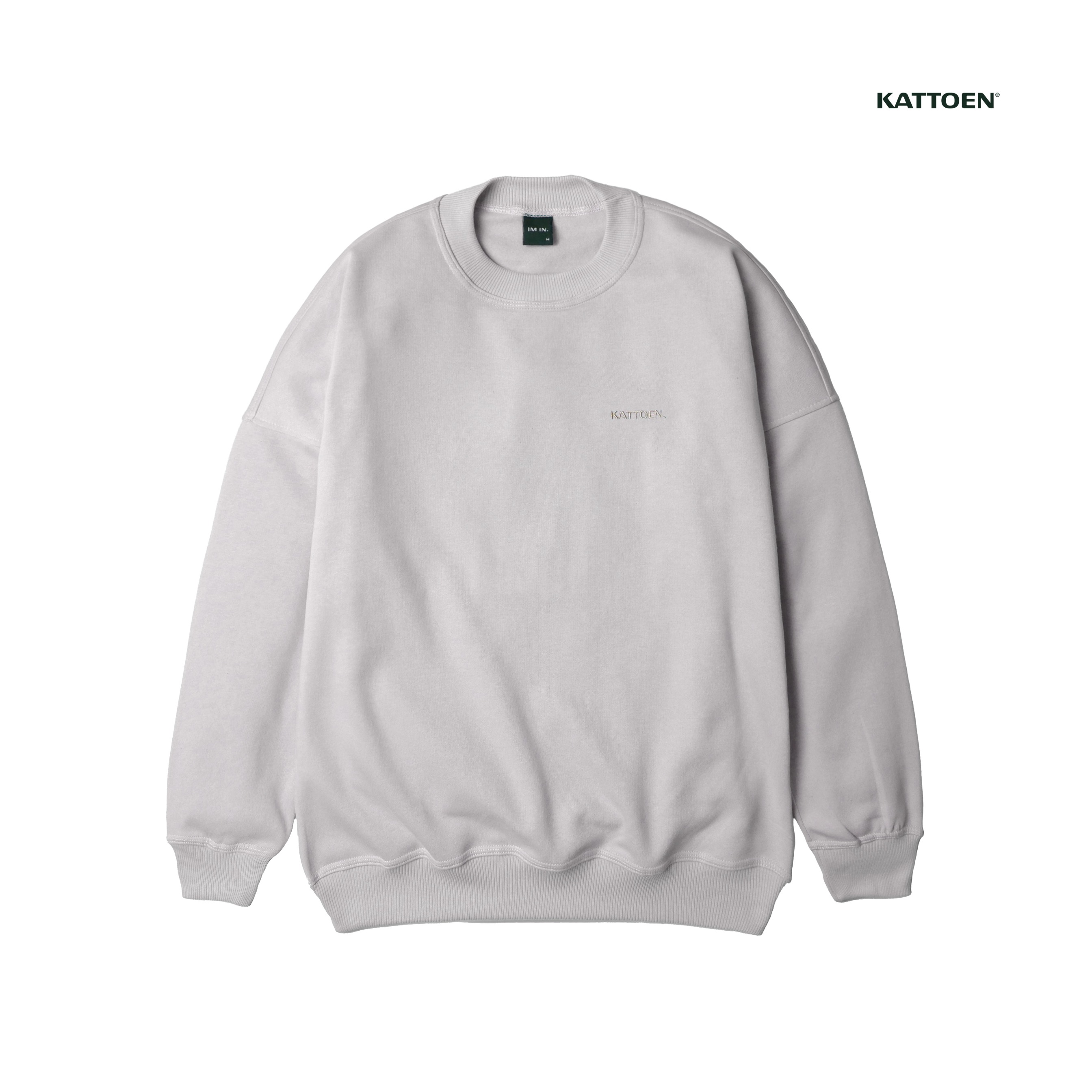 Kattoen - Cloudloom Crewneck Sweater Light Grey - Abu-abu Muda 280 Gsm
