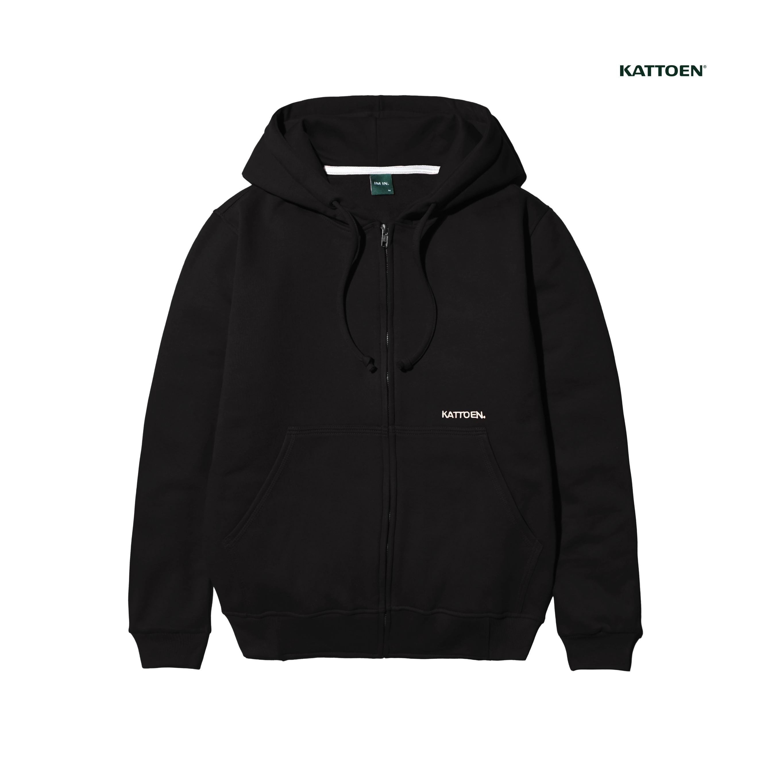 Kattoen - Cloudloom Jacket Jumper Hoodie Polos Black Basic - Hitam 280 Gsm