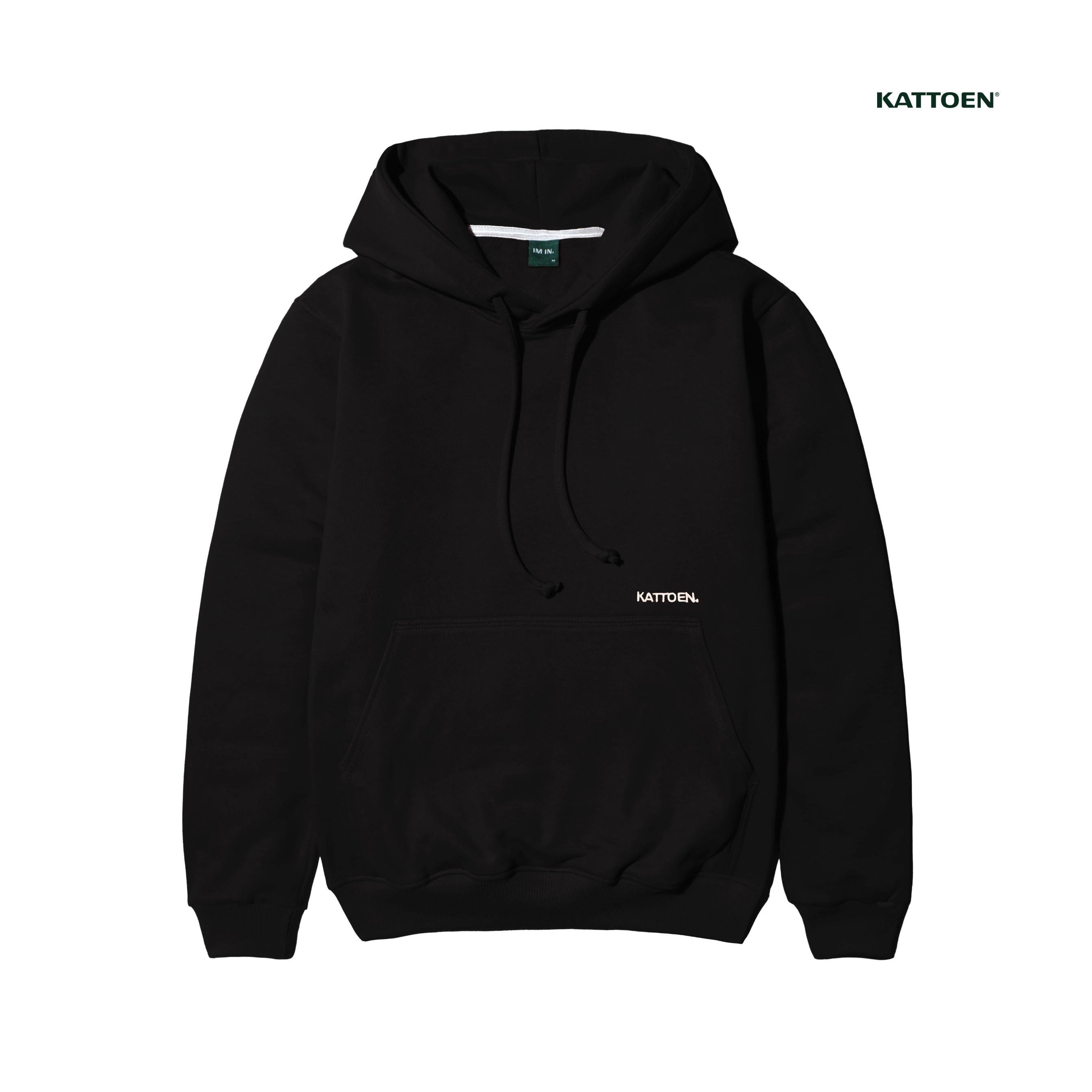 Kattoen - Cloudloom Jacket Jumper Hoodie Polos Black Basic - Hitam 280 Gsm