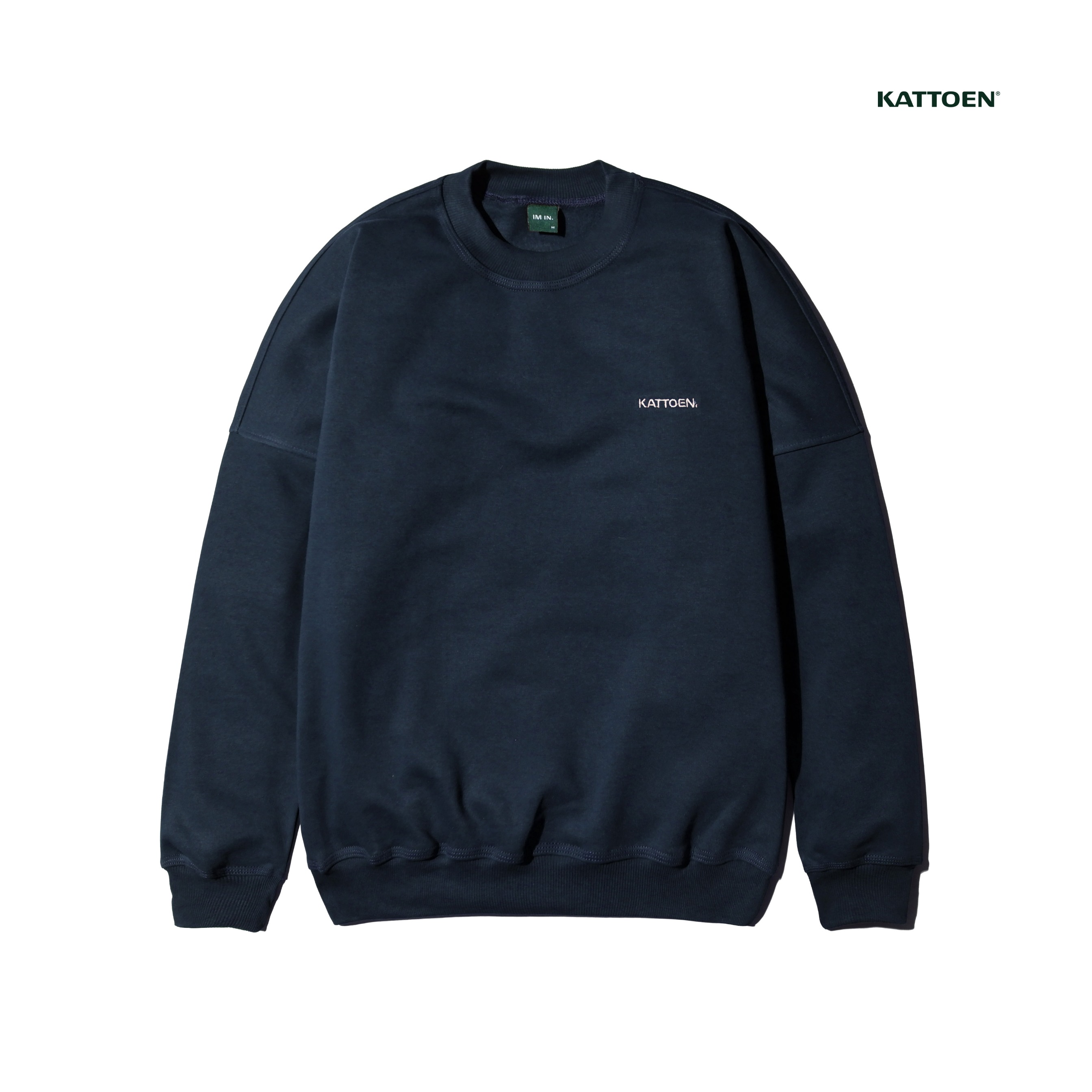 Kattoen - Cloudloom Crewneck Sweater Navy Blue - Biru Dongker 280 Gsm