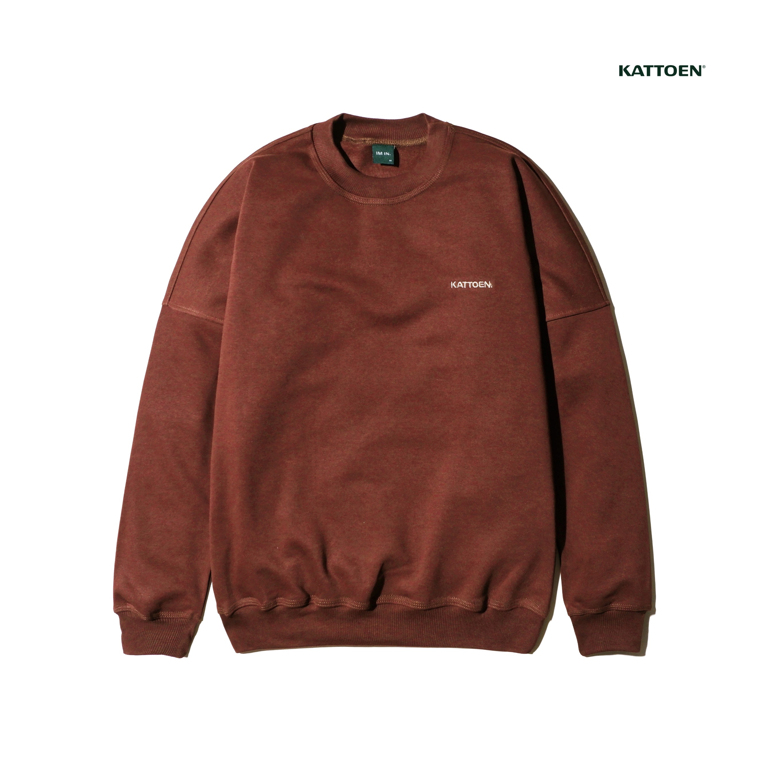 Kattoen - Cloudloom Crewneck Sweater Red Brick - Merah Bata 280 Gsm