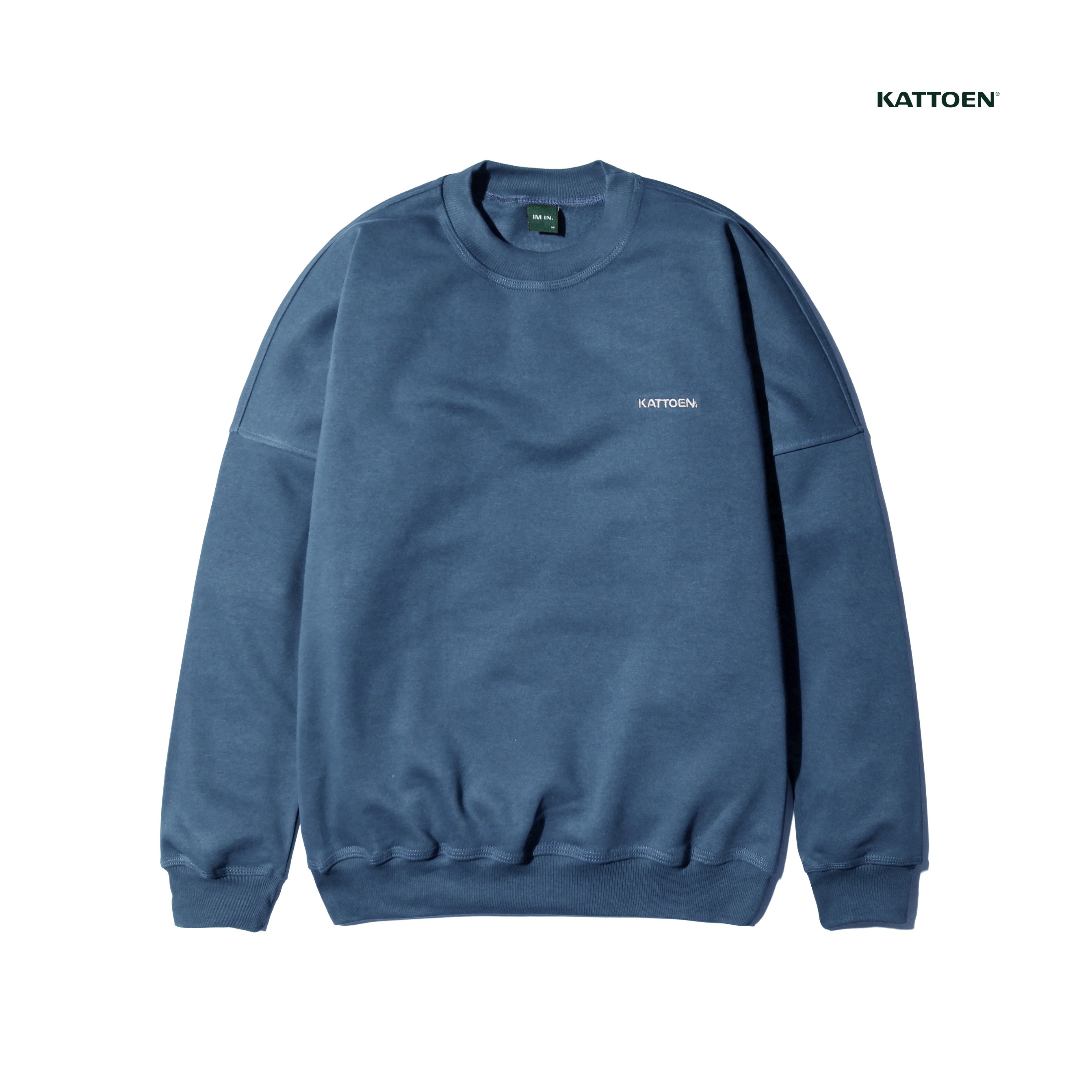 Kattoen - Cloudloom Crewneck Sweater Deep Blue - Biru Tua 280 Gsm